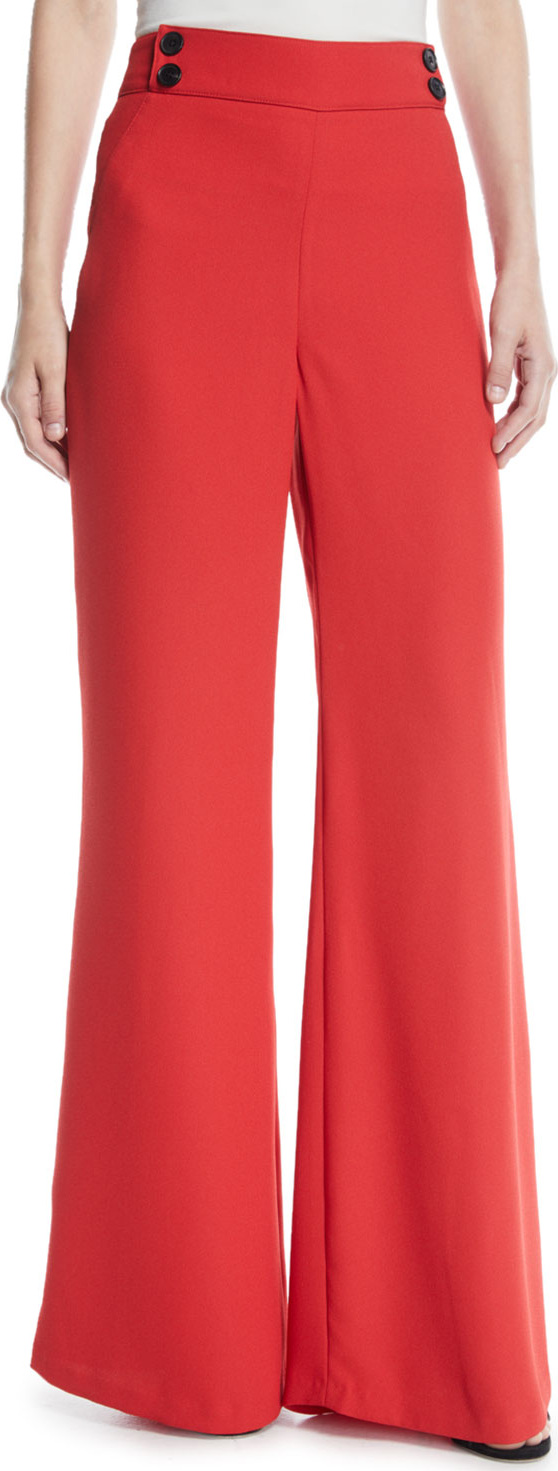 Veronica Beard Taren High-Waist Wide-Leg Trousers