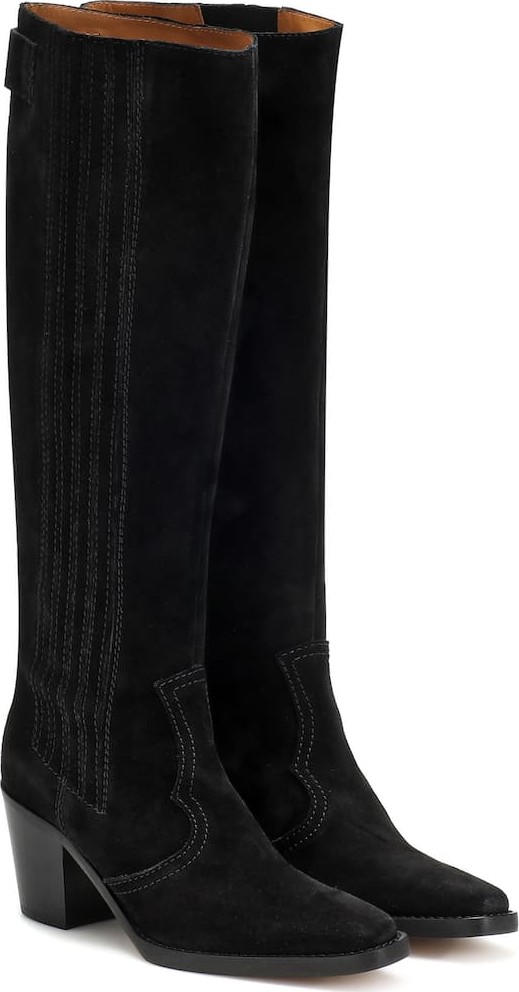 Ganni Western knee-high suede boots