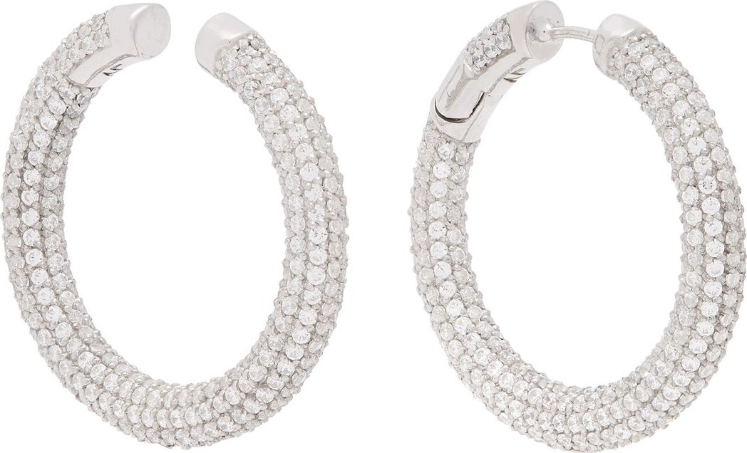 Alan Crocetti Encrusted Loophole sterling-silver earrings