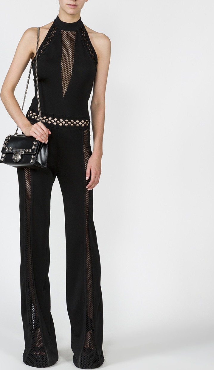 Balmain black halterneck jumpsuit