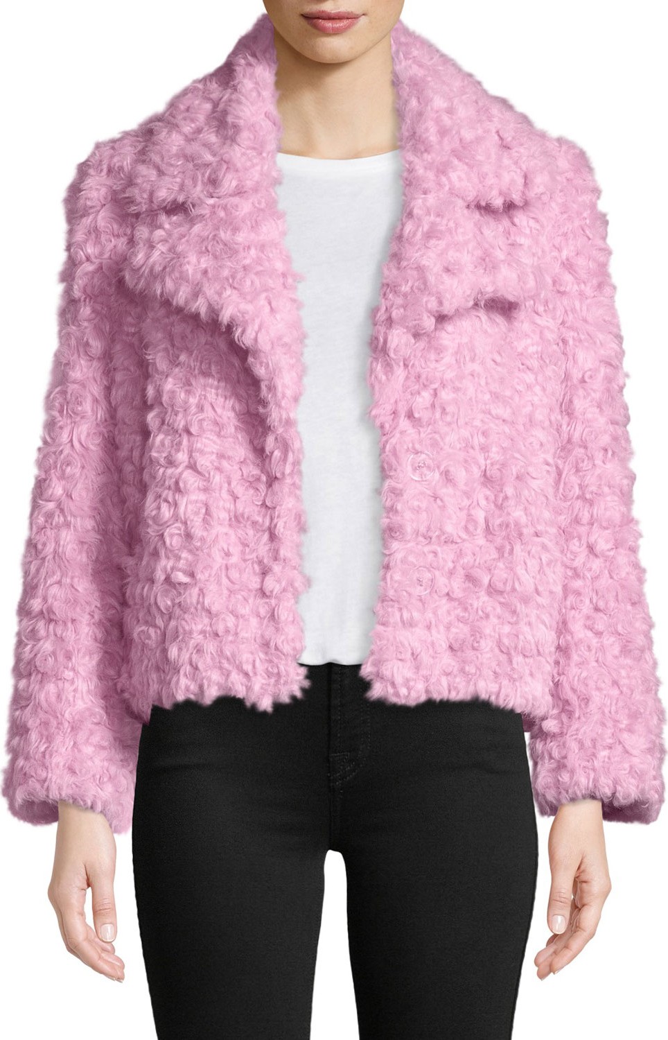 Cinq A Sept Georgia Faux-Fur Button-Front Jacket