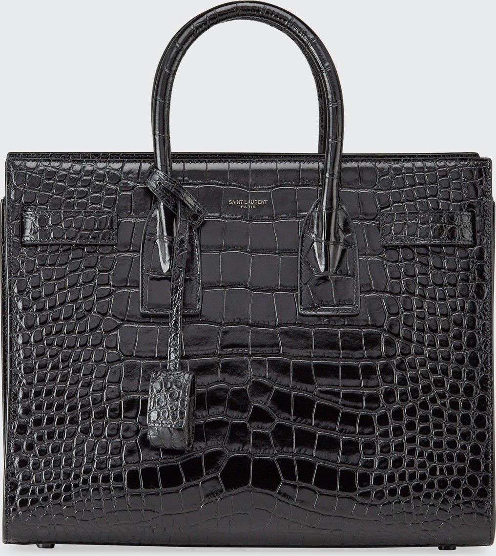 Saint Laurent Sac de Jour Small Shiny Croco Effect Satchel Bag