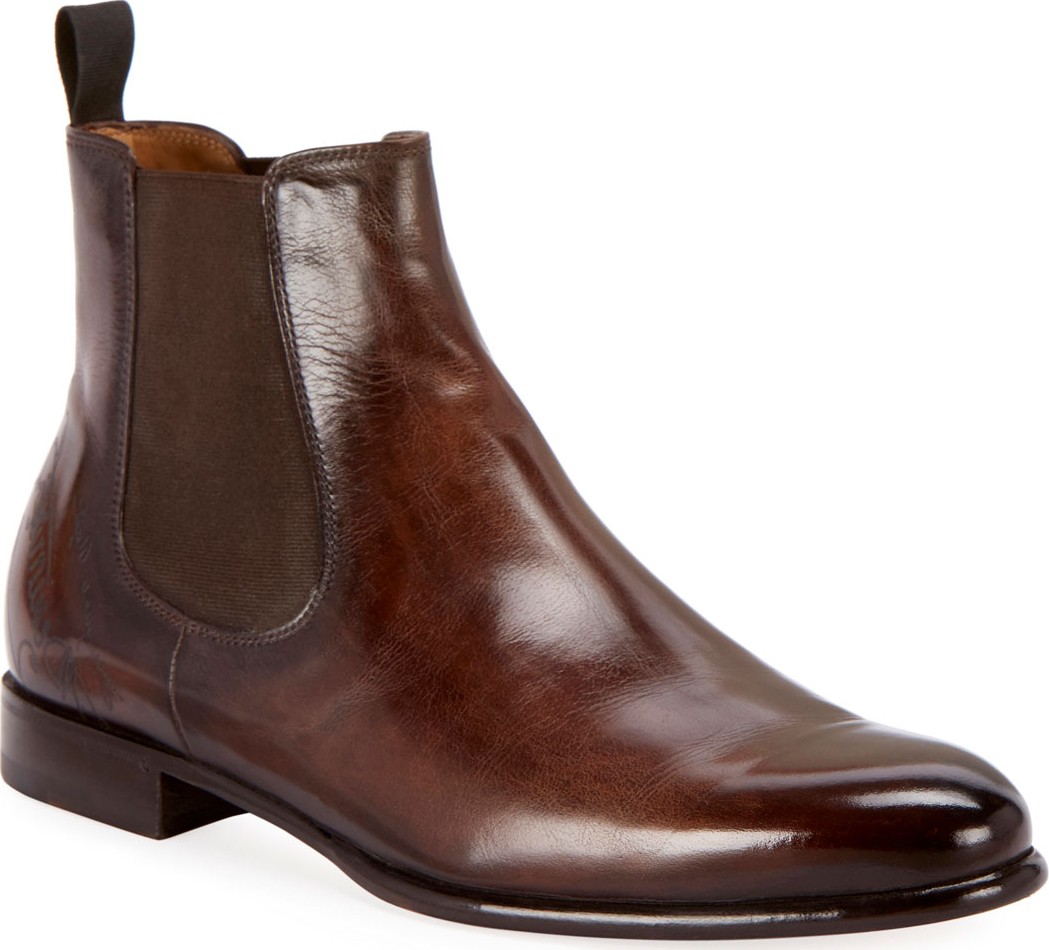 Berluti Men's Scritto Leather Chelsea Boots