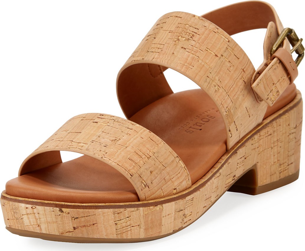 Gentle Souls Talia Cork Flatform City Sandals, Neutral Gentle Souls Talia Cork Flatform City Sandals, Neutral