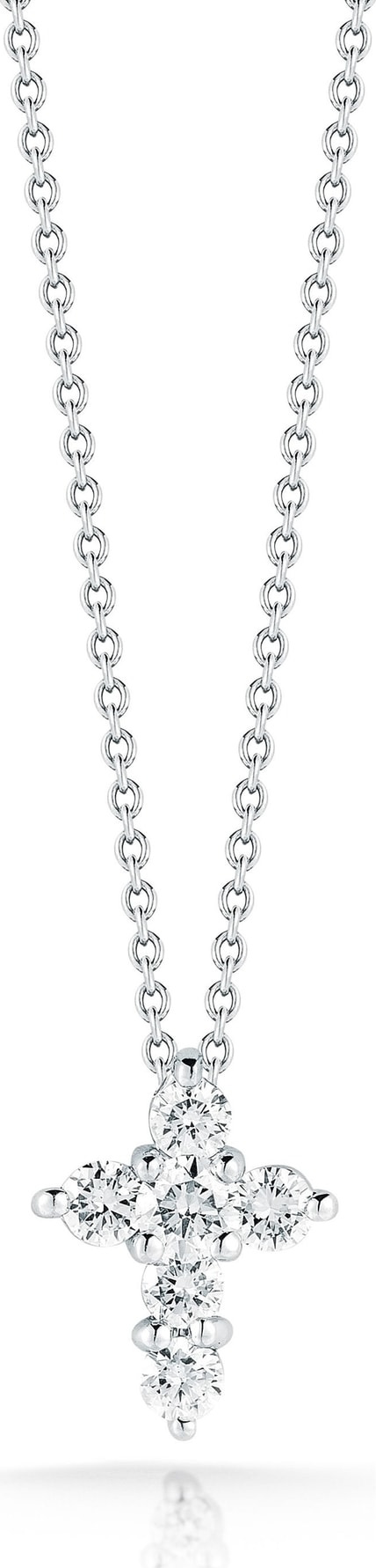 Roberto Coin Tiny Treasures Diamond Cross Pendant Necklace