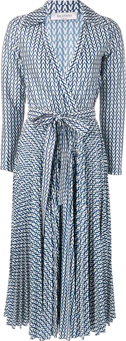 Valentino printed belted dress