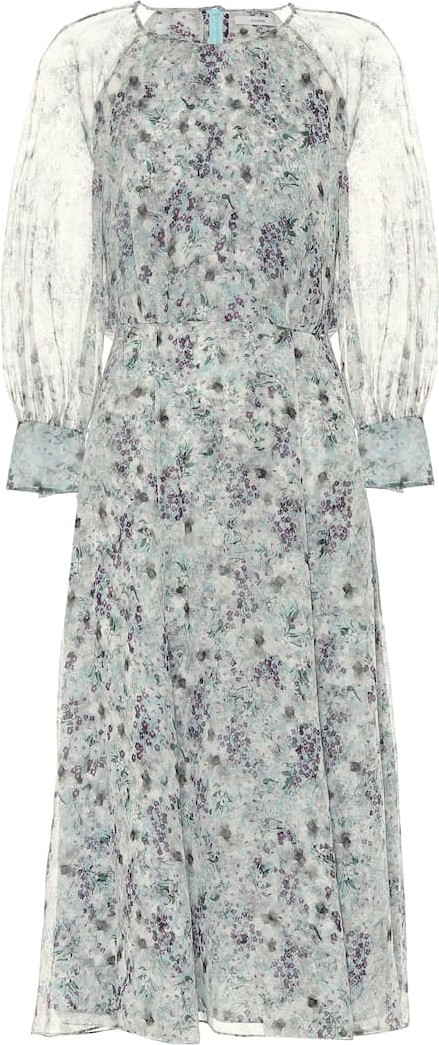 Erdem Yusra floral silk-voile midi dress