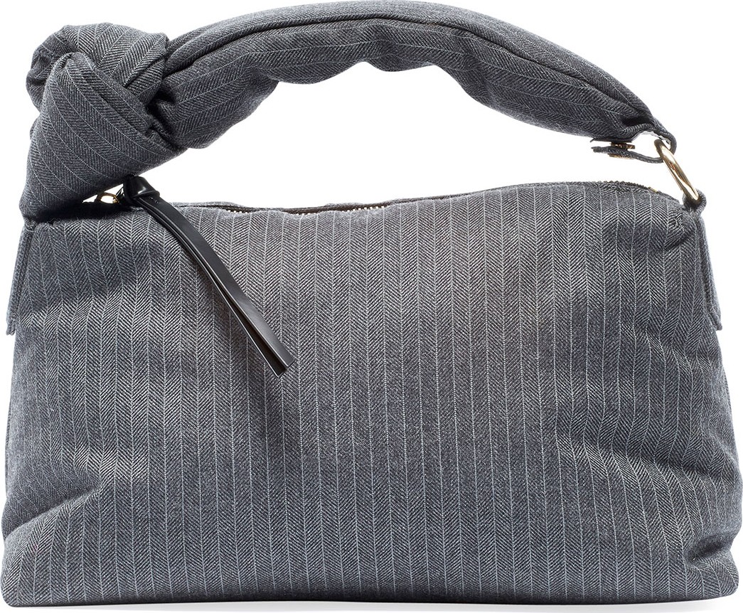Dries Van Noten Pinstripe Knotted Shoulder Bag