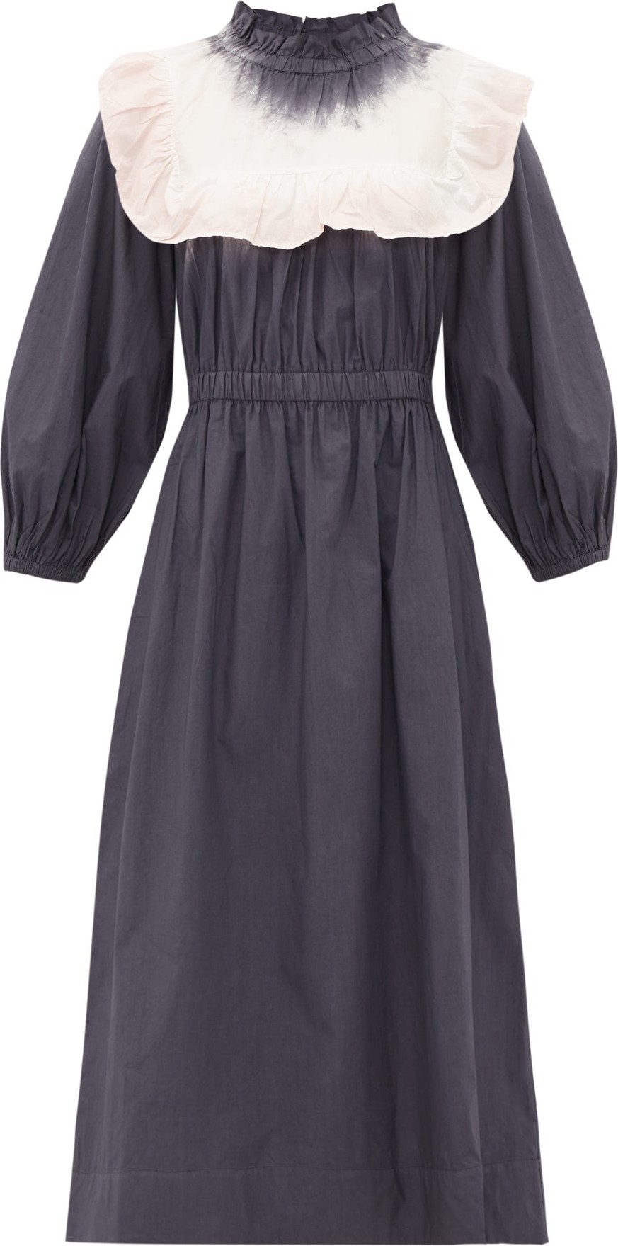 SEA Zelda tie-dye bib cotton-poplin dress