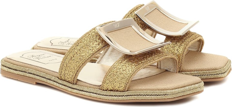 Roger Vivier Biki Viv' canvas slides