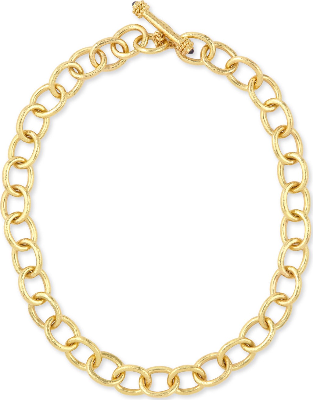 Elizabeth Locke Hammered 19k Volterra Link Necklace, 17"L