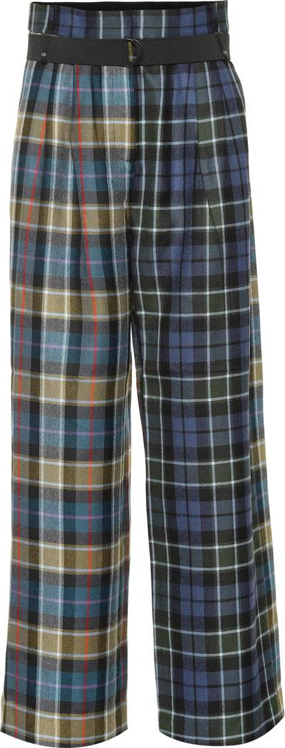Tibi Stella plaid virgin wool pants