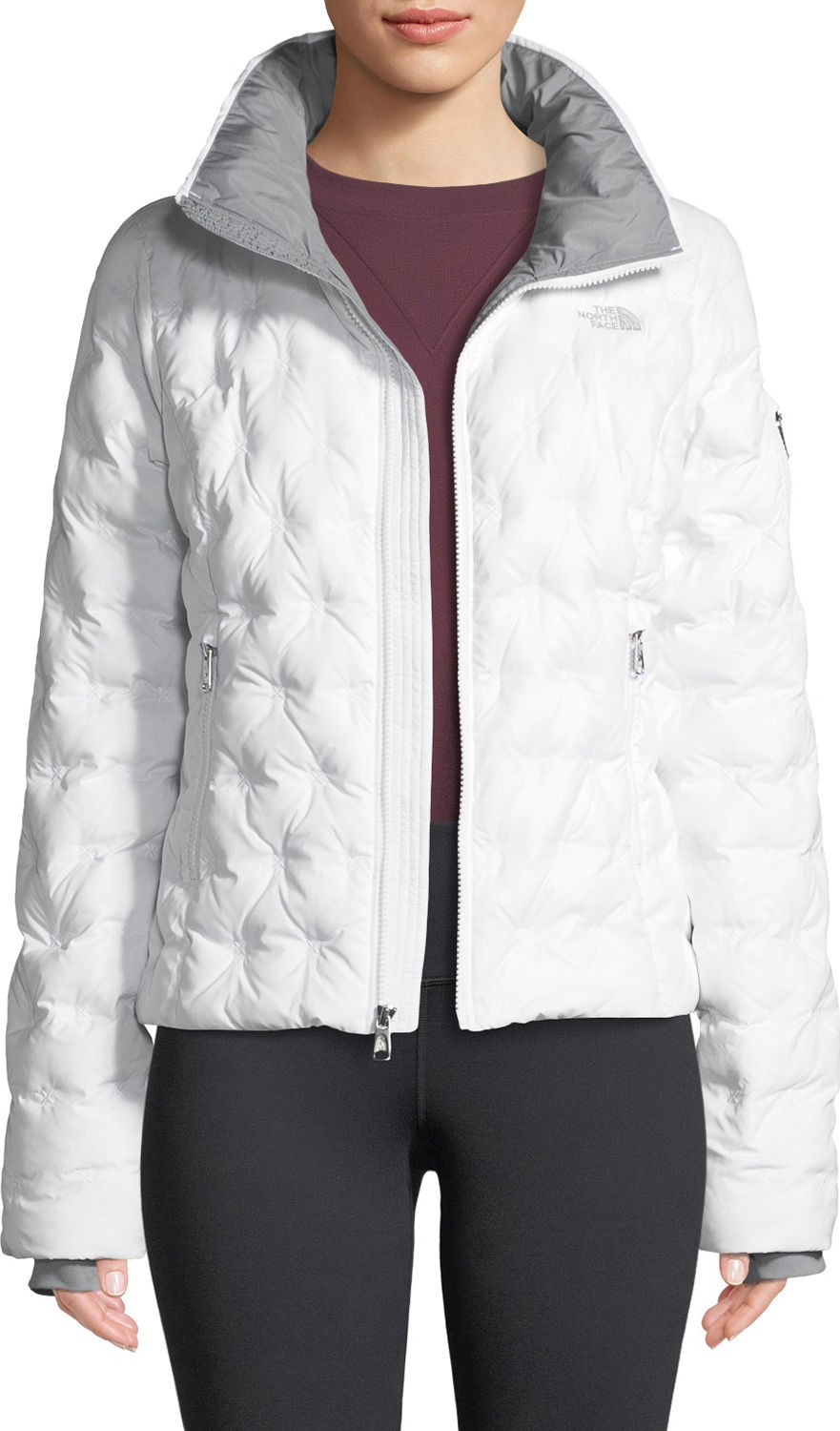 The North Face Holladown Pintuck-Quilted Crop Jacket
