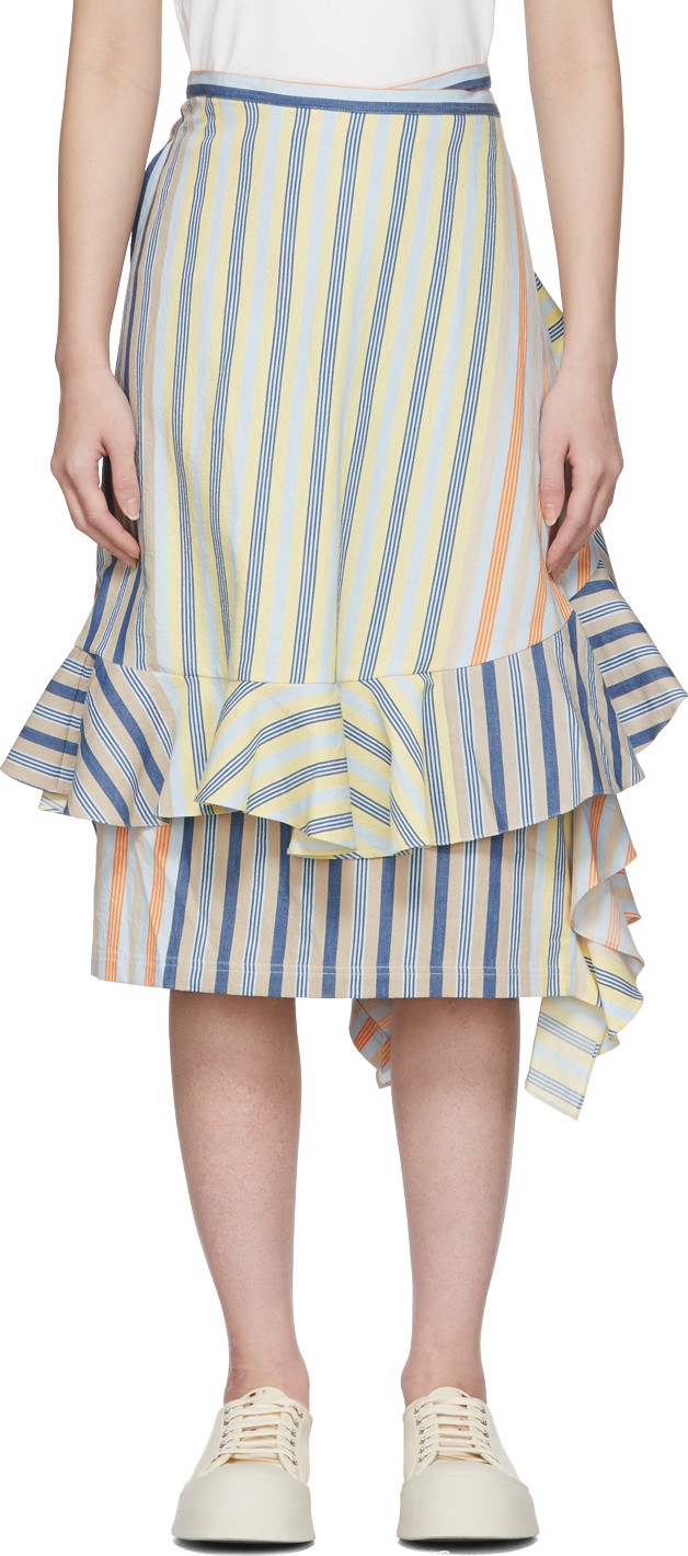 J.W.Anderson Multicolor Stripe Parasol Wrap Skirt