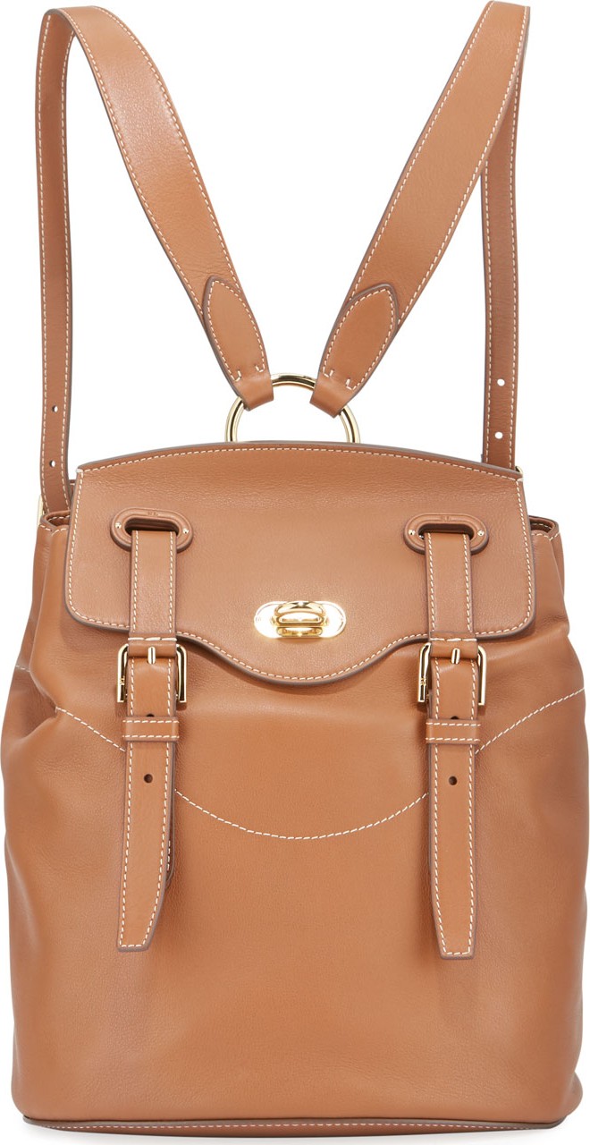 Ralph Lauren Soft Luxe Leather Flap-Top Backpack