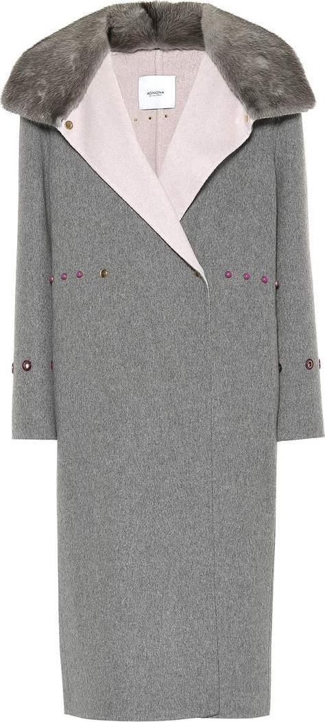 Agnona Fur-trimmed cashmere coat