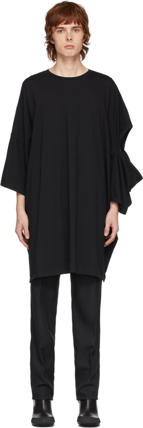 Random Identities Black Oversized Cut-Out T-Shirt