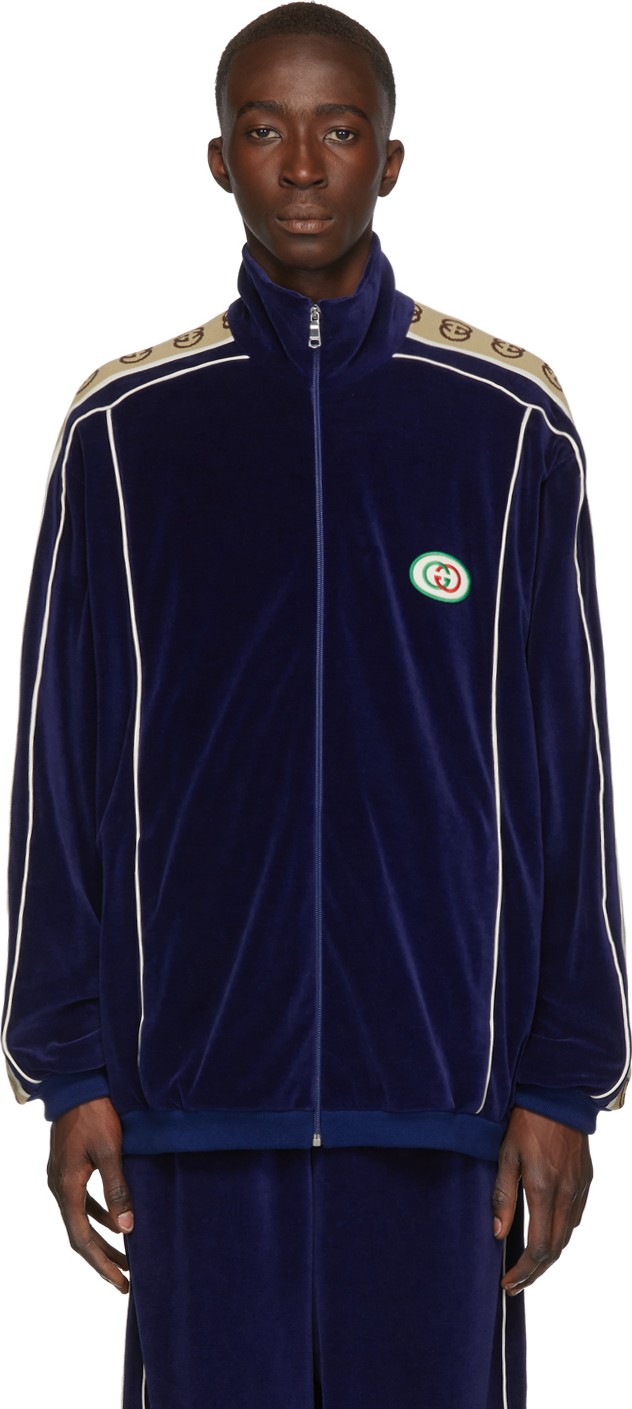 Gucci Navy Zipover Jacket