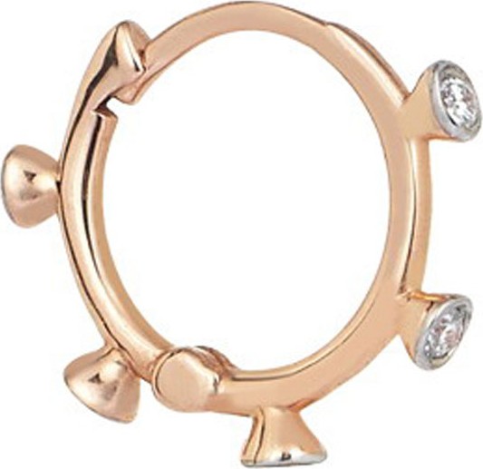 Kismet by Milka 14k Rose Gold 5-Diamond Hoop Earring (Single)