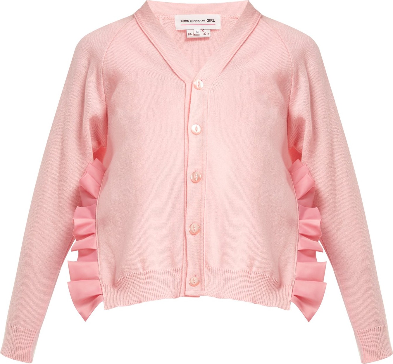 Comme Des Garçons Girl Ruffle-trim side-slit cardigan