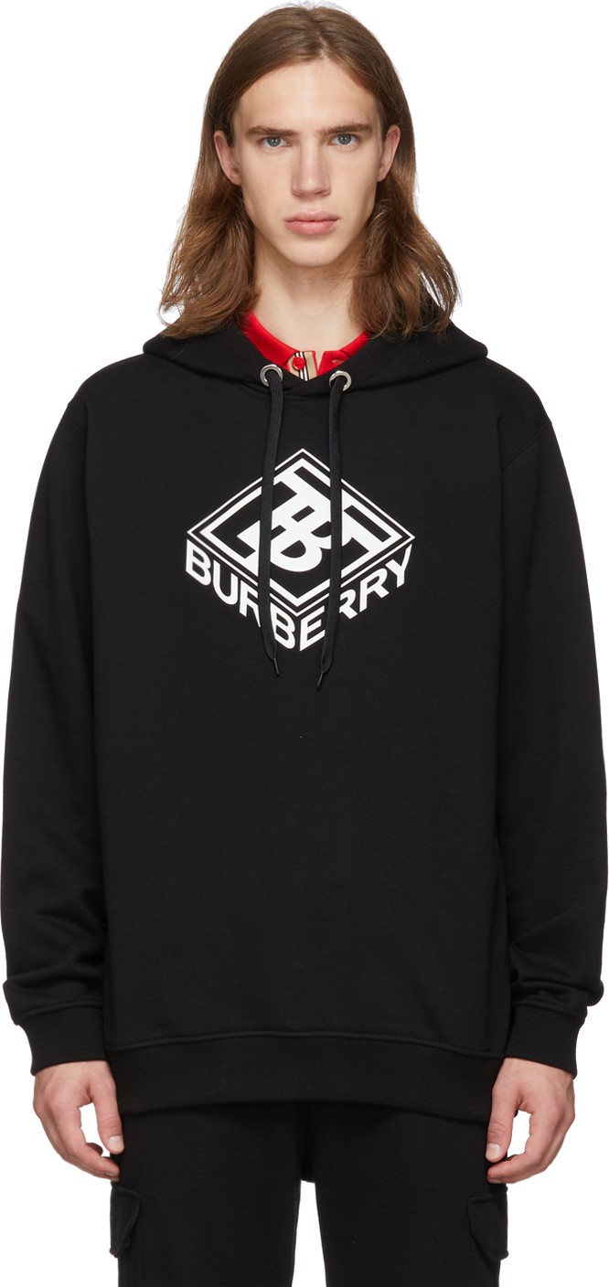 Burberry London England Black 'TB' Logo Hoodie