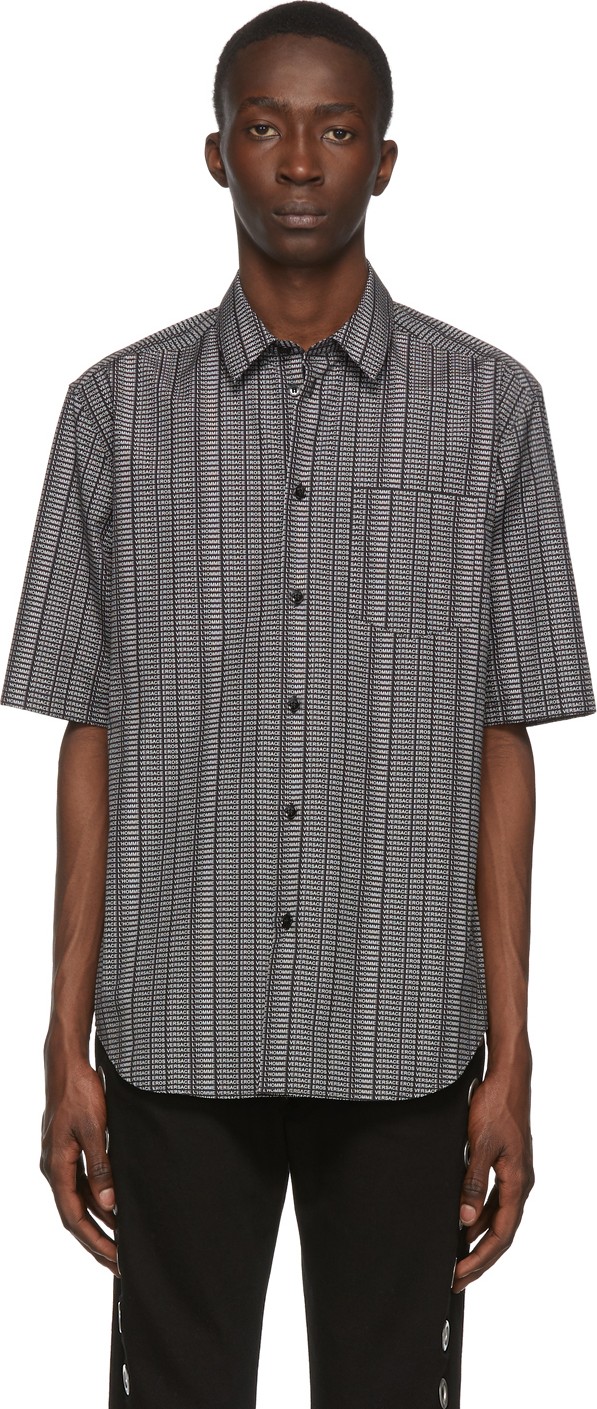 Versace Black Logo Print Shirt