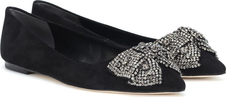 Tory Burch Esme embellished suede ballet flats