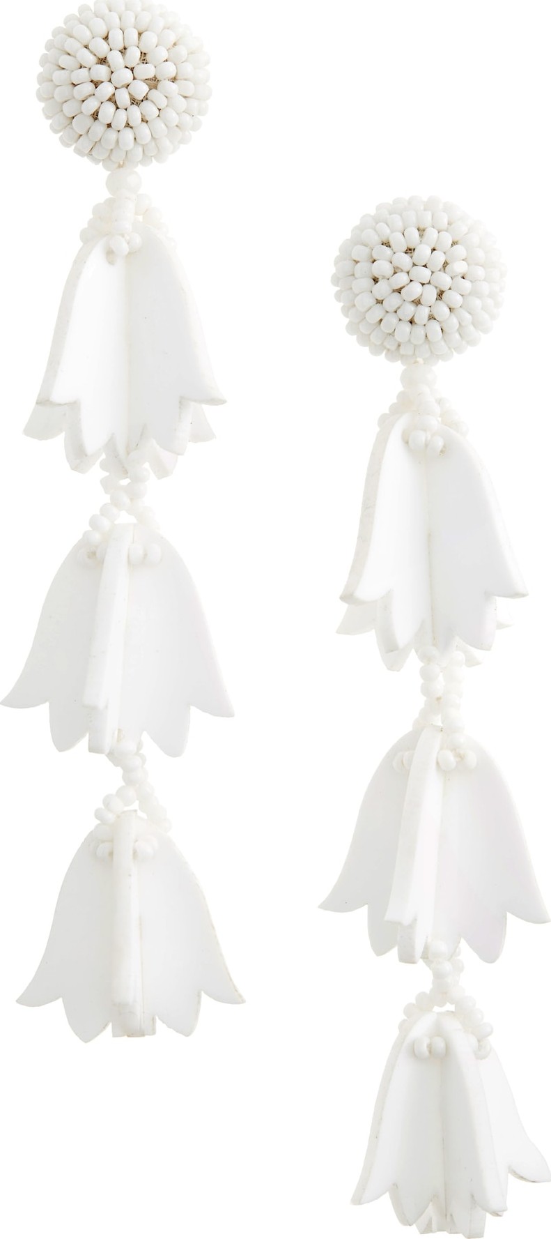 Oscar De La Renta Runway Bellflower Drop Earrings