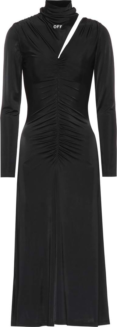 Off White Gathered midi dress