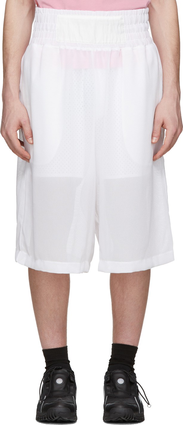 Random Identities White Mesh Boxing Shorts