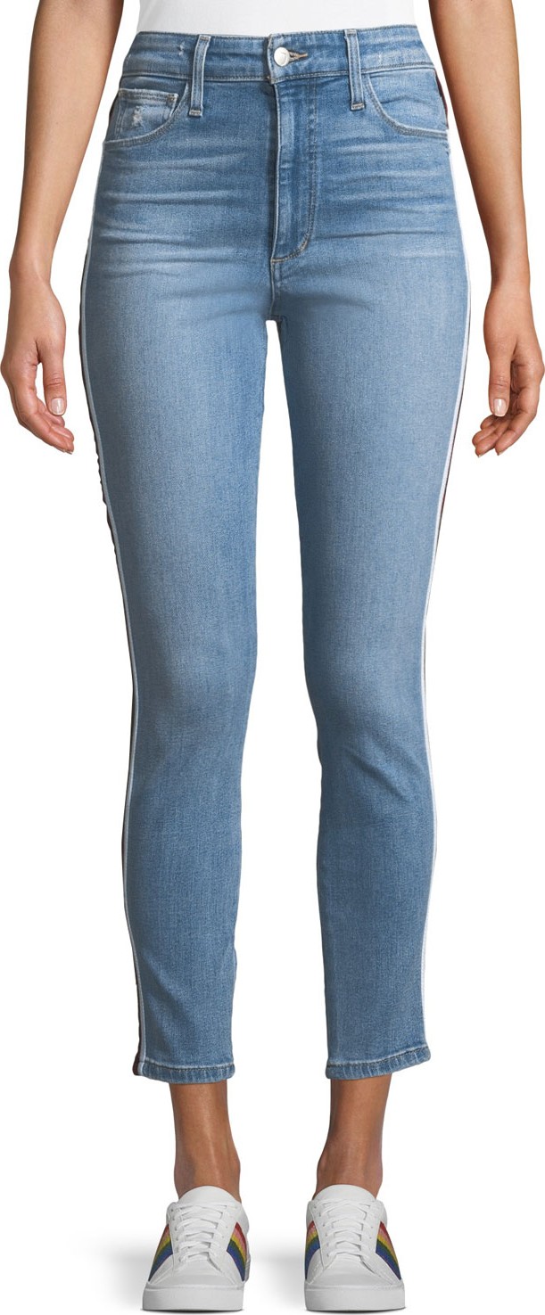 Joe's Jeans The Charlie Ankle Skinny Jeans w/ Velvet Stripes
