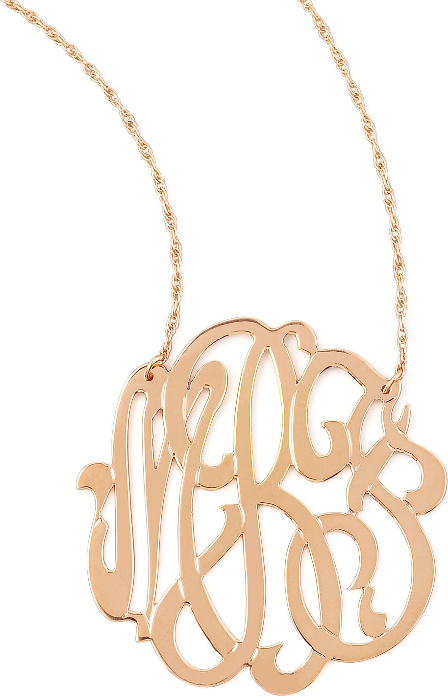 Jennifer Zeuner Jewelry Rose Gold Initial Necklace