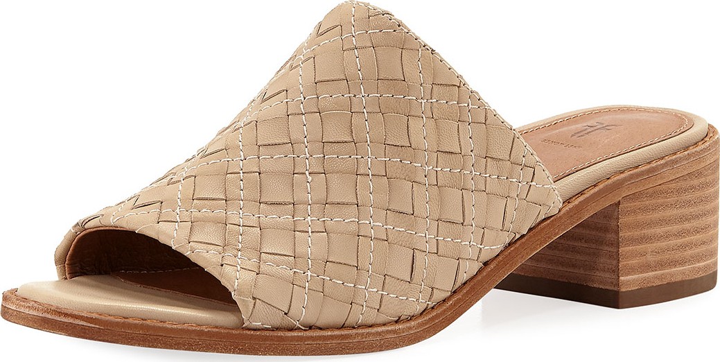 Frye Cindy Woven Leather Mule Sandals
