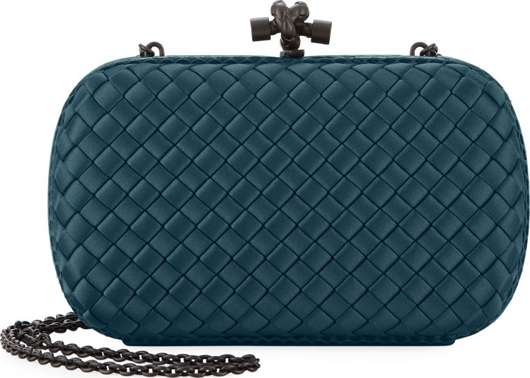 Bottega Veneta Medium Chain Knot Satin Clutch Bag