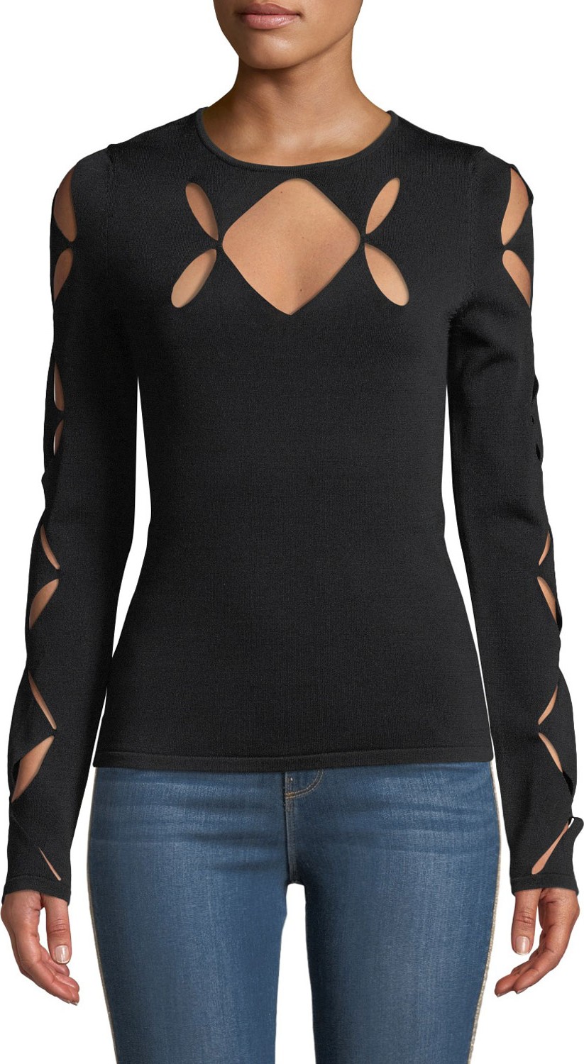 Bailey 44 Two Pairs Cutout Crewneck Sweater