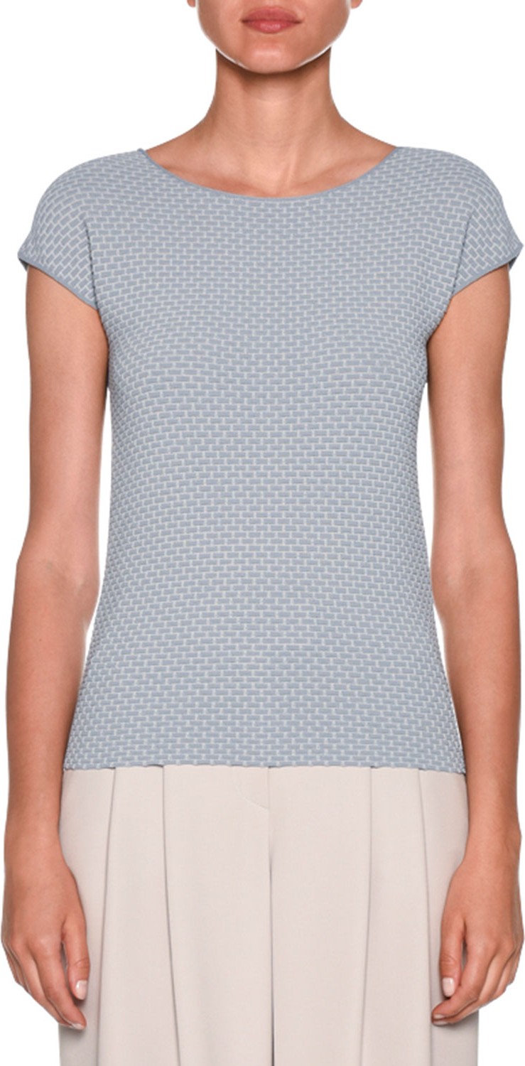 Giorgio Armani Jacquard Cap-Sleeve Shell