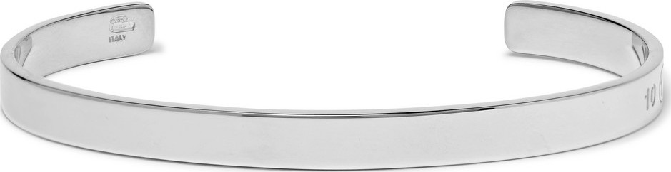Maison Margiela Logo-Engraved Silver Cuff