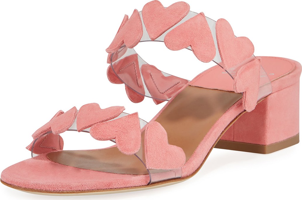 Laurence Dacade Heart Suede Slide Sandals