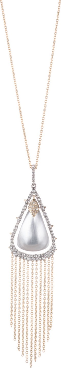 Alexis Bittar Crystal Capped Tassel Chain Necklace