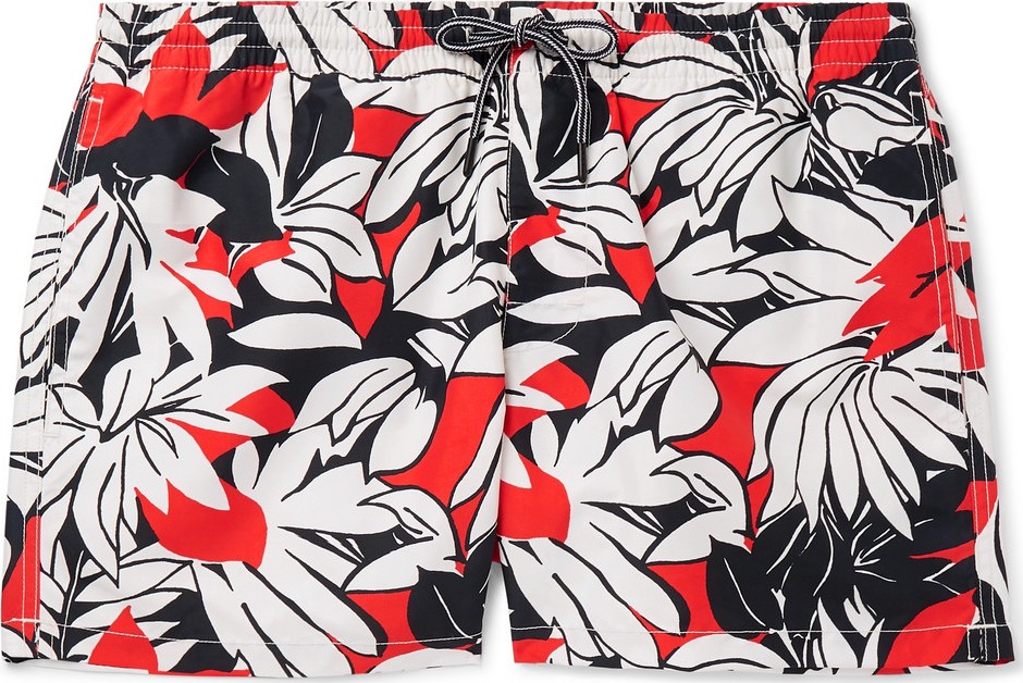 Club Monaco Arlen Mid-Length Printed Swim Shorts