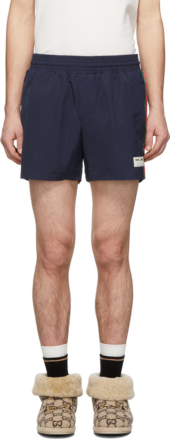 Gucci Navy Classic Swim Shorts