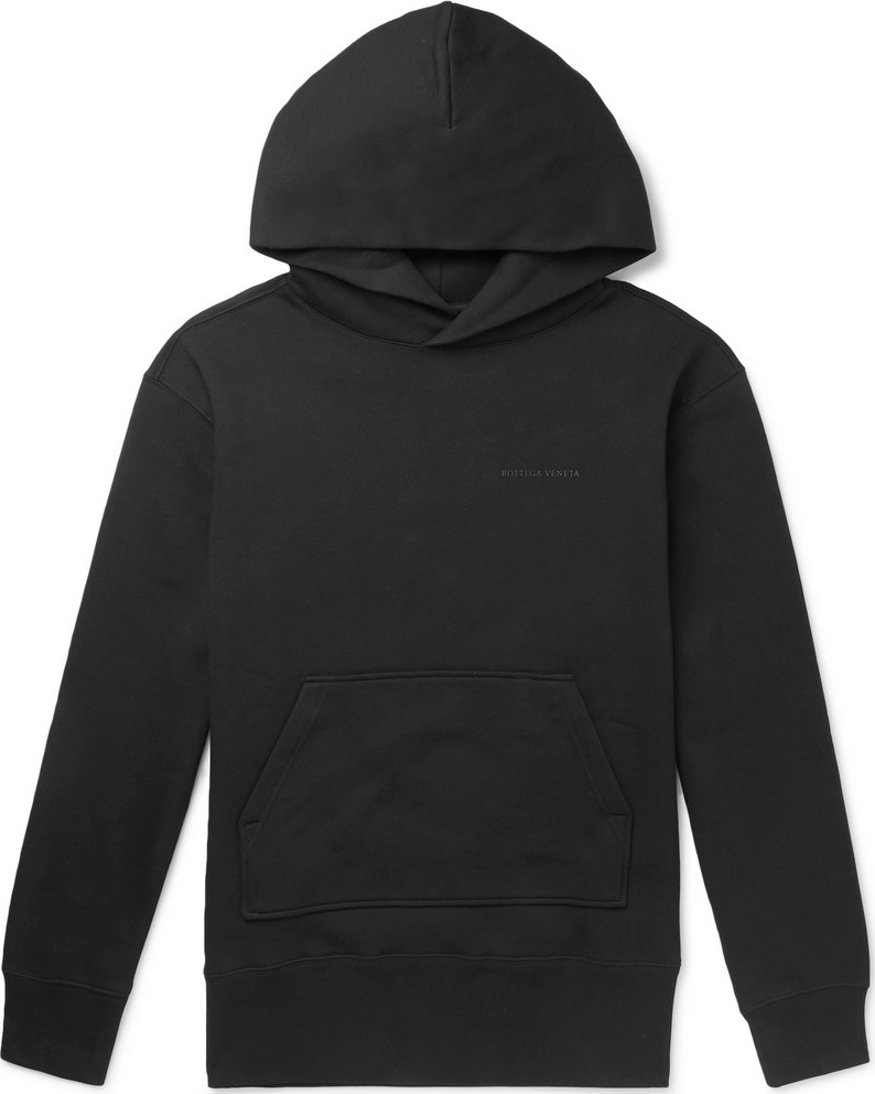 Bottega Veneta Logo-Print Fleece-Back Cotton-Blend Jersey Hoodie