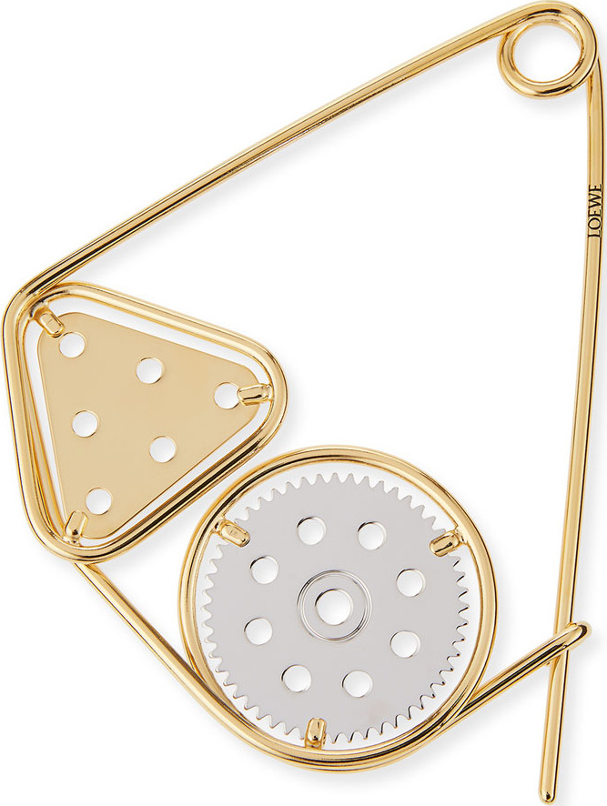 LOEWE Meccano Double Pin for Handbag, Silver/Gold