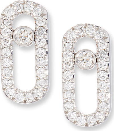 Messika Move Uno Diamond Stud Earrings in 18K White Gold