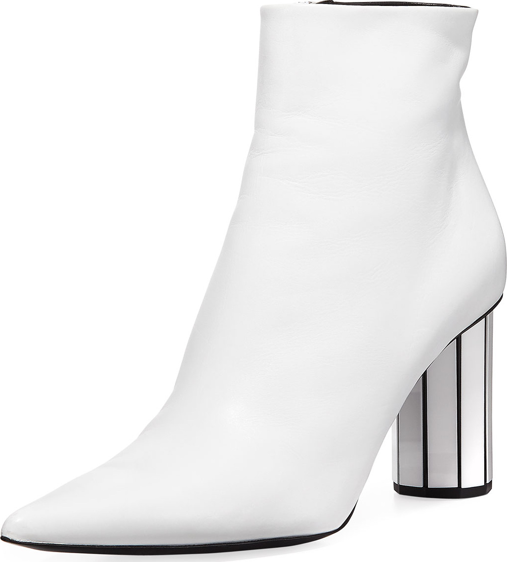 Proenza Schouler Calfskin Bootie with Mirror Block Heel