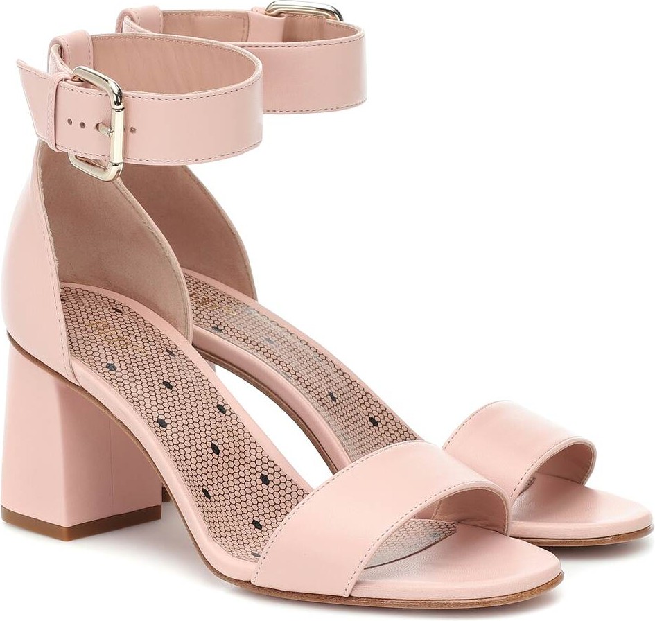 RED Valentino RED (V) leather block heel sandals