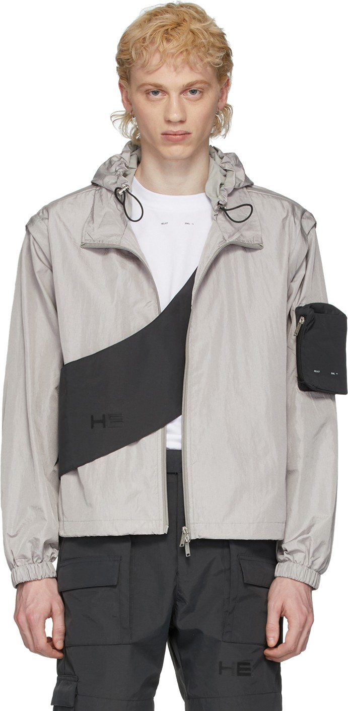 HELIOT EMIL Grey Panel Track Jacket