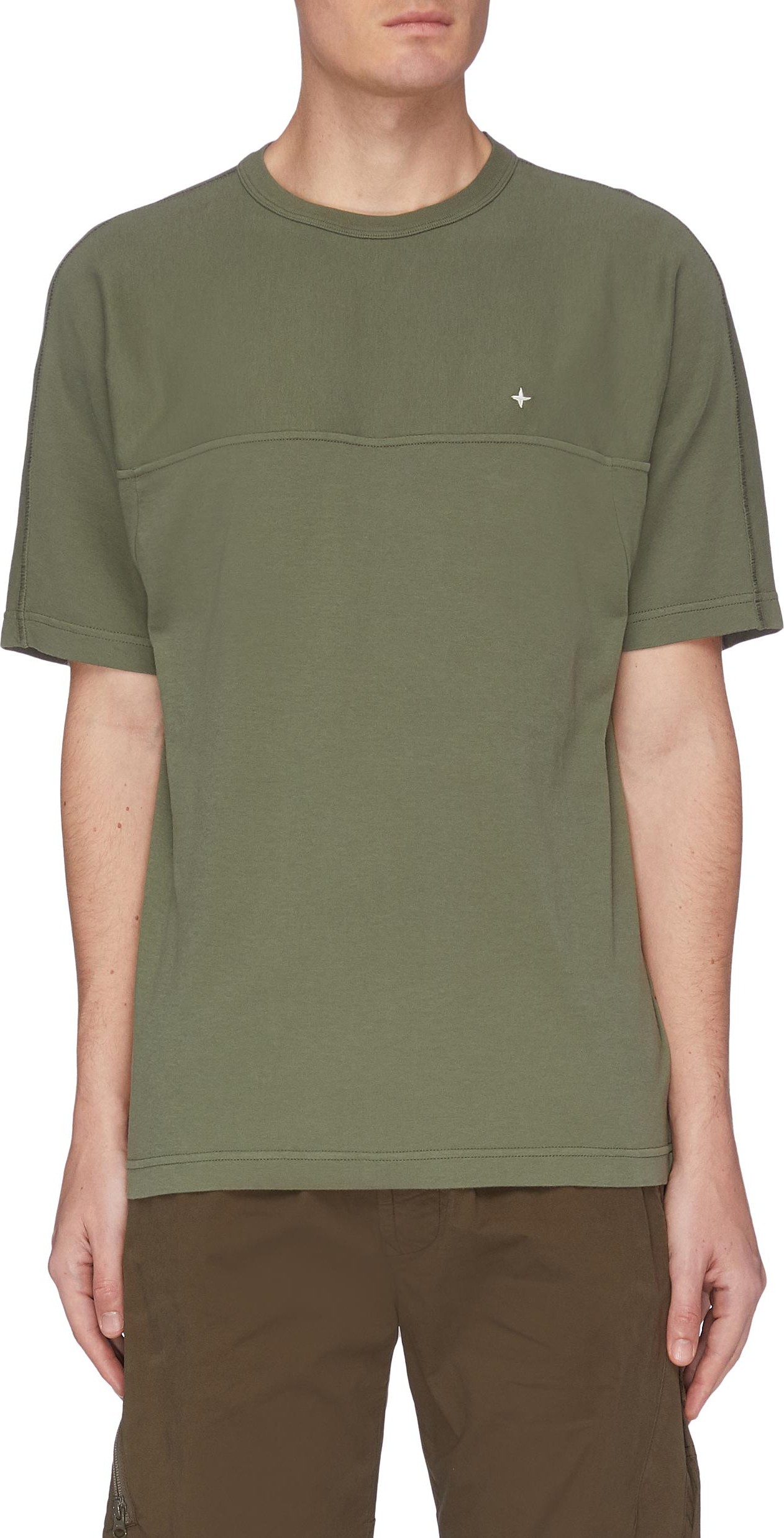 Stone Island Panelled embroidered T-shirt