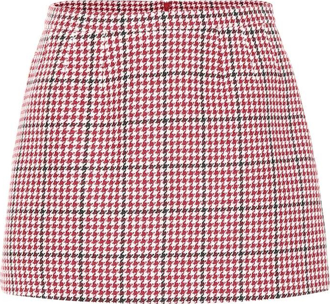 RED Valentino Checked wool-blend miniskirt