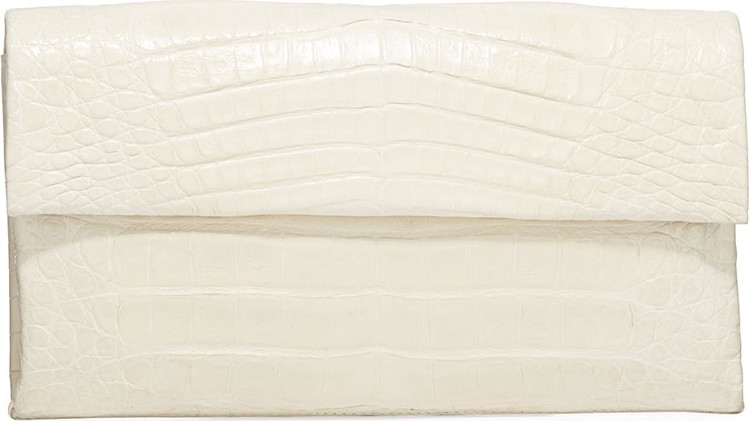 Nancy Gonzalez Simple Flap Crocodile Clutch Bag